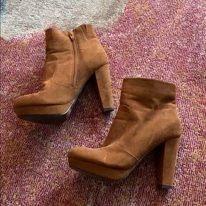 9.5 Target Brown Suede Platform Booties